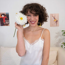 Carica l'immagine nel visualizzatore di Gallery, Canotta in seta "Fiore di Maggio" - Abricot Atelier