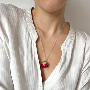 Collana Bocciolo di rosa Rossa